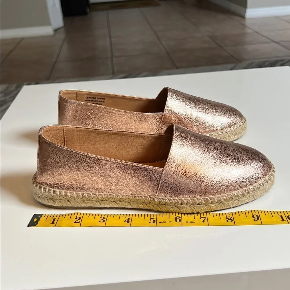 JUTELIA Women’s Made in Spain Espadrilles - Leather  Rosegold